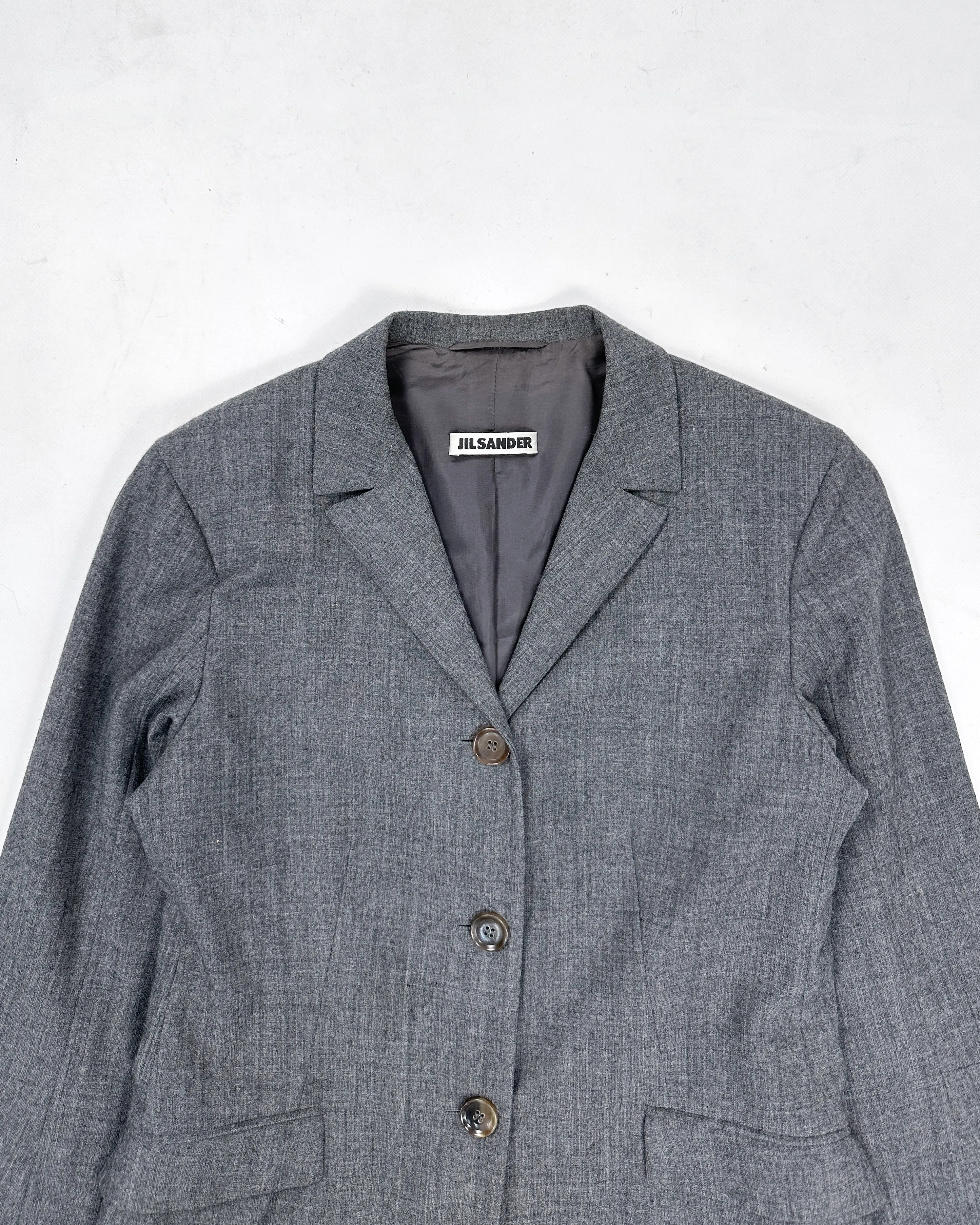 Jil Sander 3-Button Long Grey Blazer 1990's