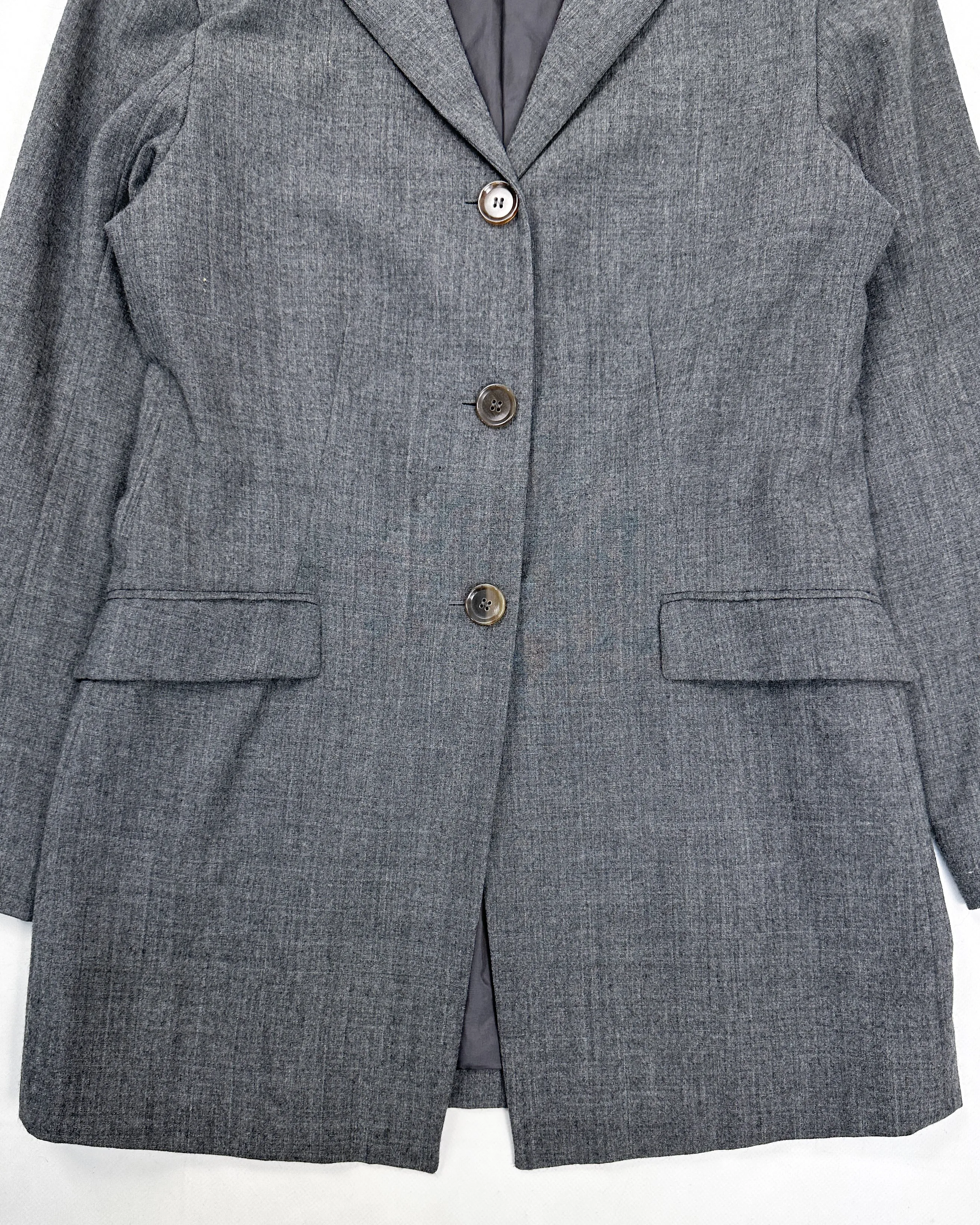 Jil Sander 3-Button Long Grey Blazer 1990's