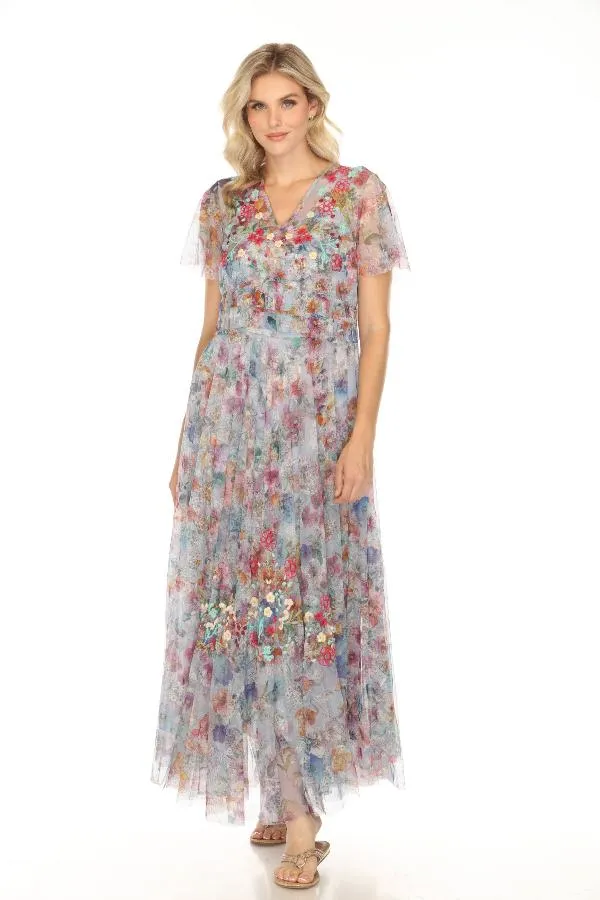 Johnny Was Biya Mazzy Flora Ruched Maxi Dress B32024-2K