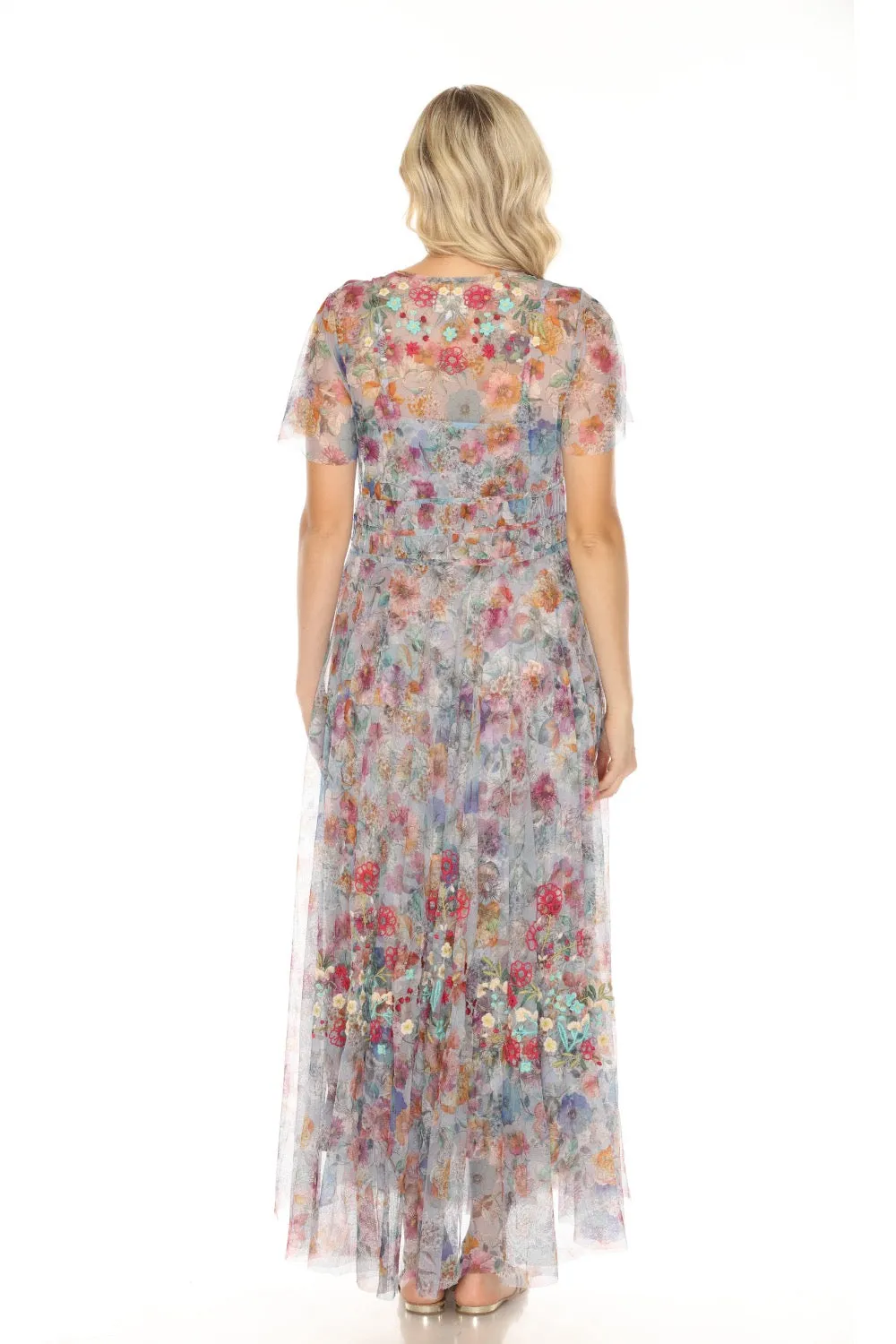 Johnny Was Biya Mazzy Flora Ruched Maxi Dress B32024-2K