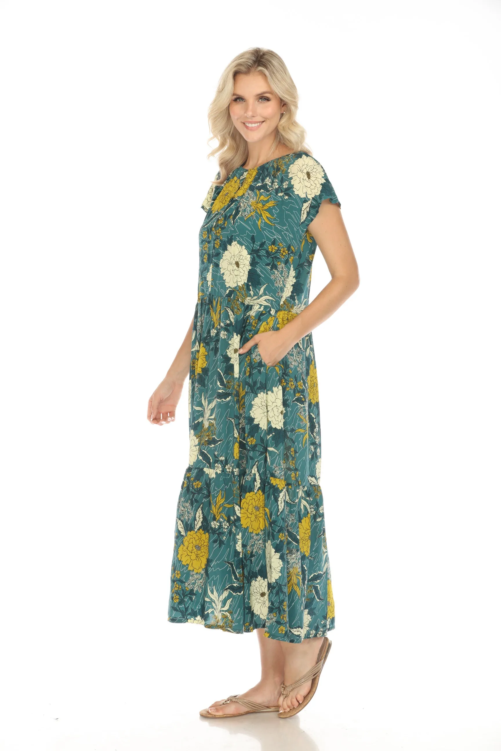 Johnny Was Cadecki Kari Floral Maxi Dress C39723B9 Boho Chic