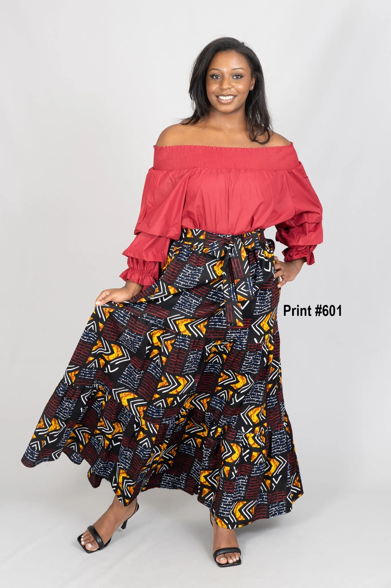 KaraChic 7778 Authentic African Print Maxi Skirt