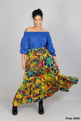 KaraChic 7778 Authentic African Print Maxi Skirt