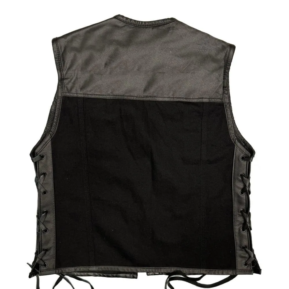 Legendary 'Black Demo' Denim Leather Motorcycle Vest