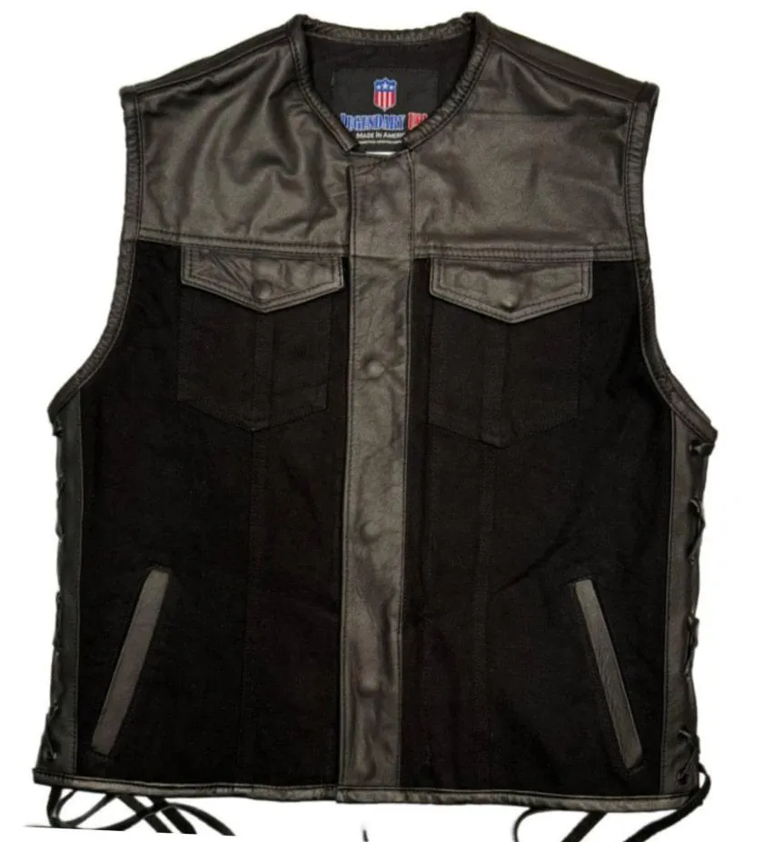 Legendary 'Black Demo' Denim Leather Motorcycle Vest