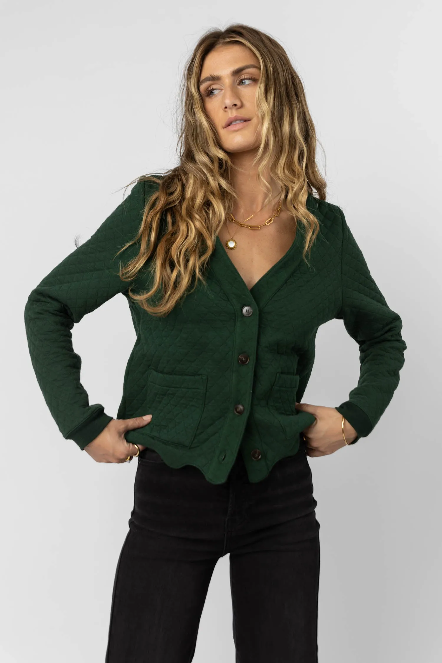 Lena Jacket in Hunter Green - FINAL SALE