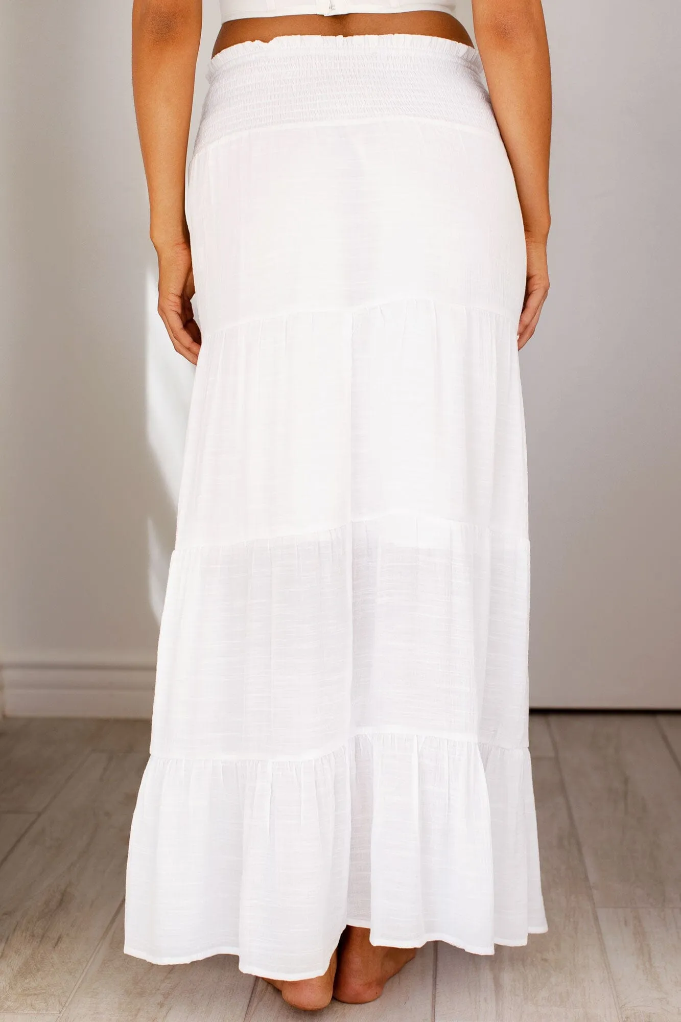 Lourdes White Maxi Skirt