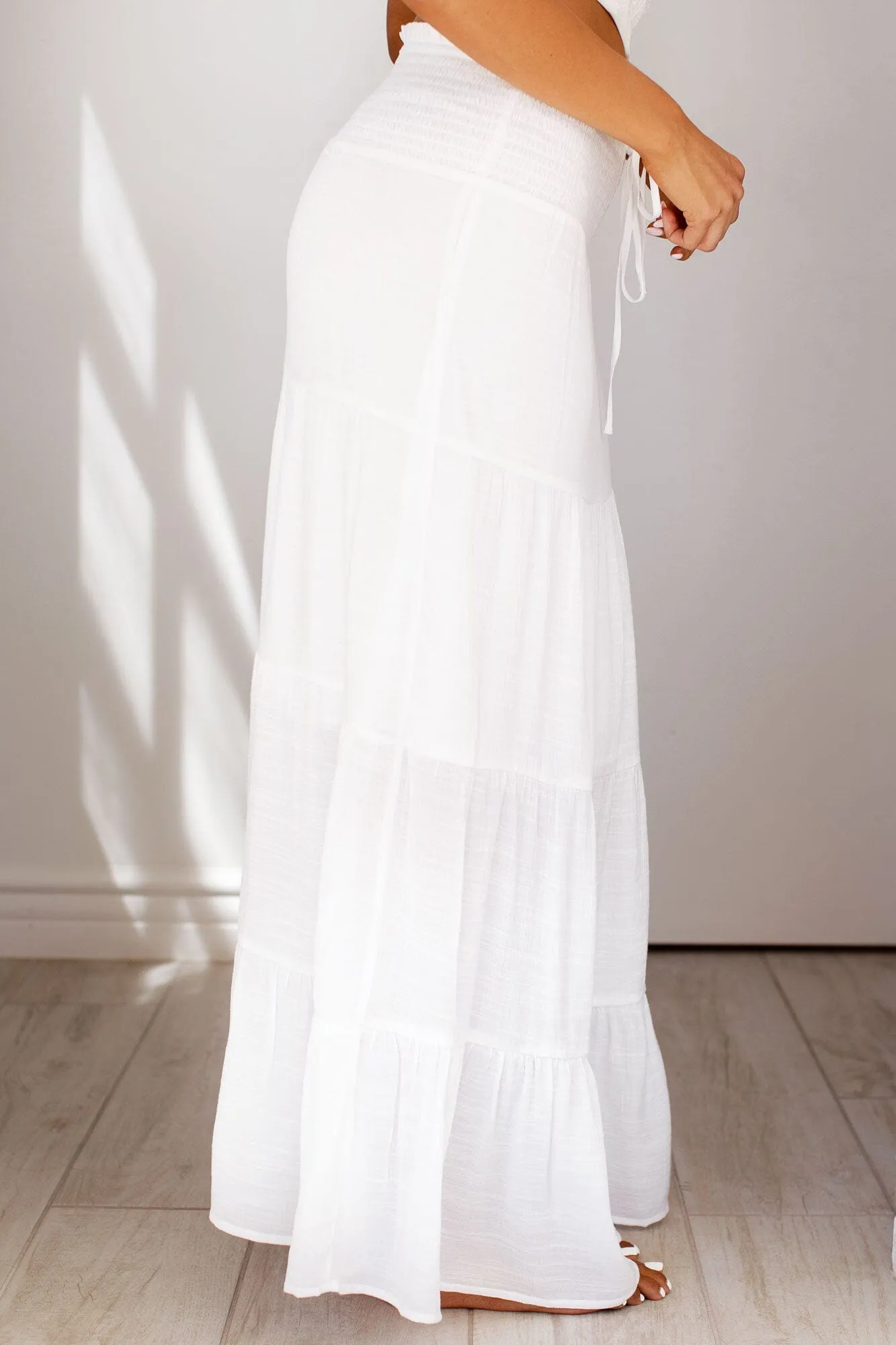 Lourdes White Maxi Skirt