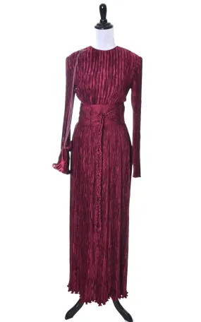 Mary McFadden Couture Fortuny style pleated silk 3 piece evening dress