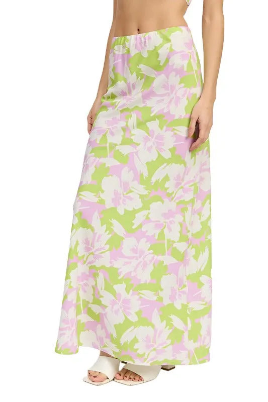 MAXI FLORAL BIAS SKIRT