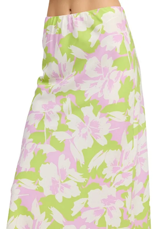 MAXI FLORAL BIAS SKIRT