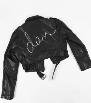 ME TO YOU Leather cropped jacket