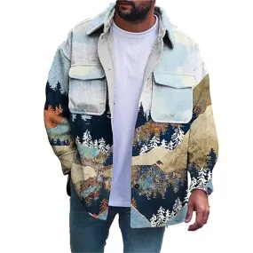 Men's Diamond Print Loose Jacket 28954364YM