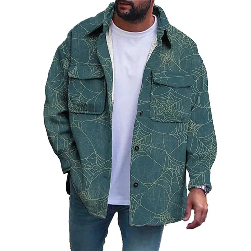 Men's Diamond Print Loose Jacket 28954364YM