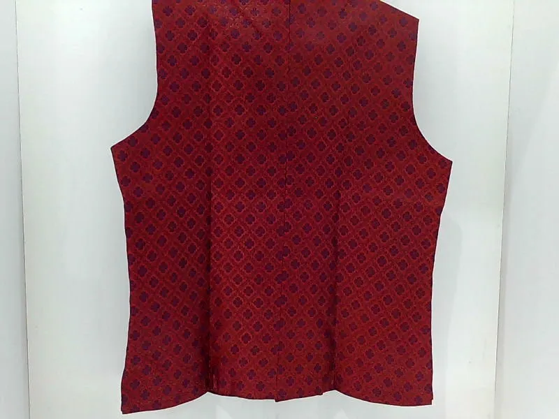 Men's Maroon Sleeveless Ethnic Jacket - Size 32