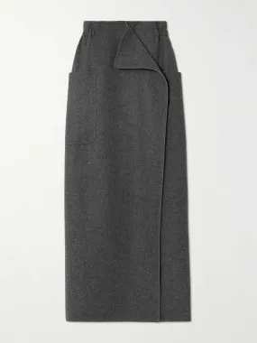 Messina wrap-effect wool and cashmere-blend maxi skirt