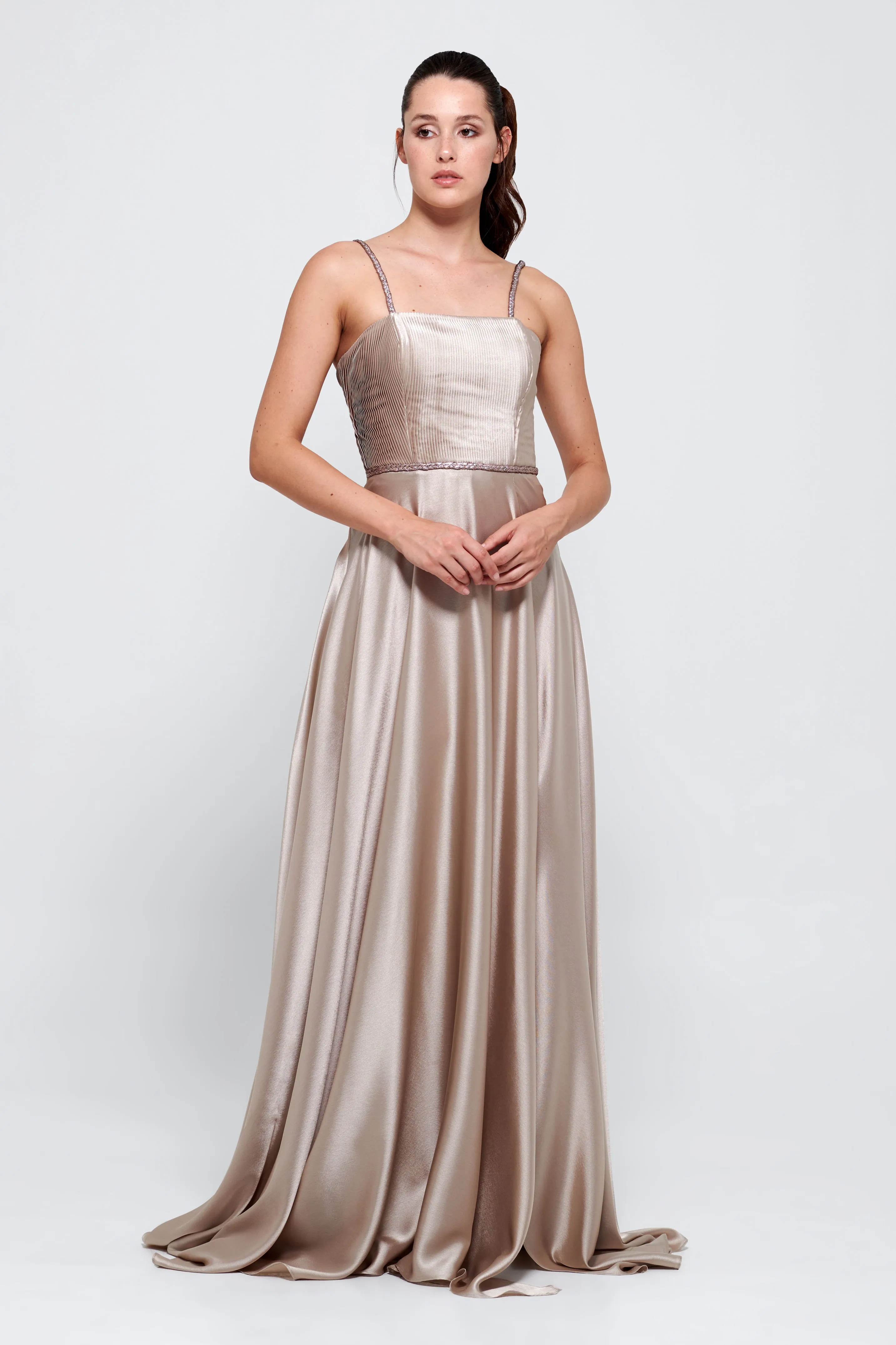 Metallic Jacquard Silk Satin Dress