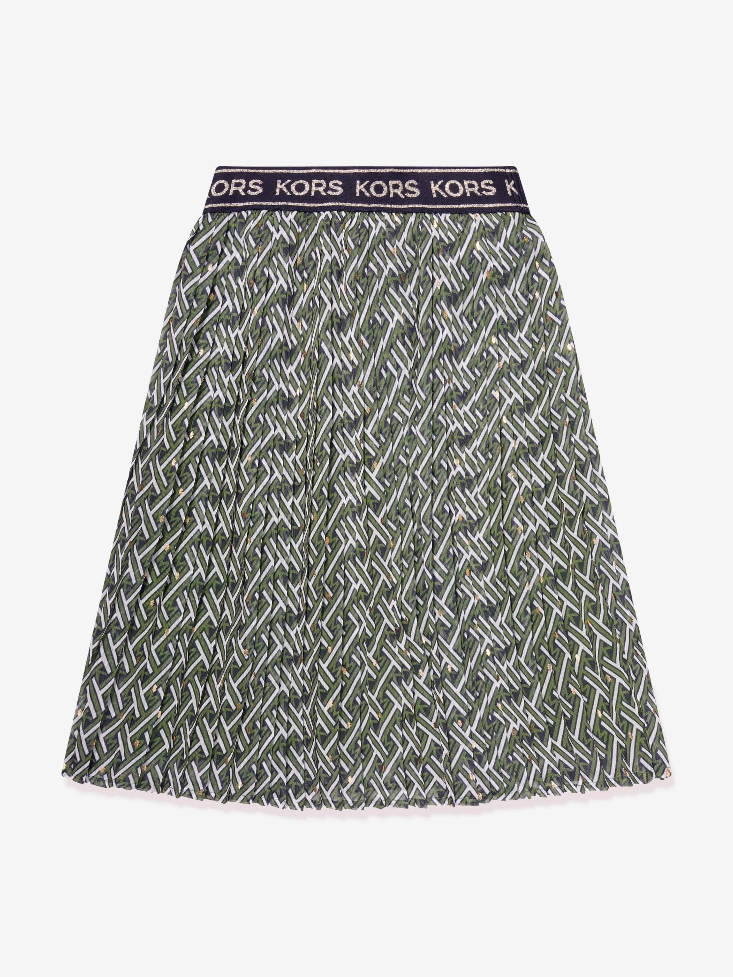 Michael Kors Girls Pleated Skirt in Green