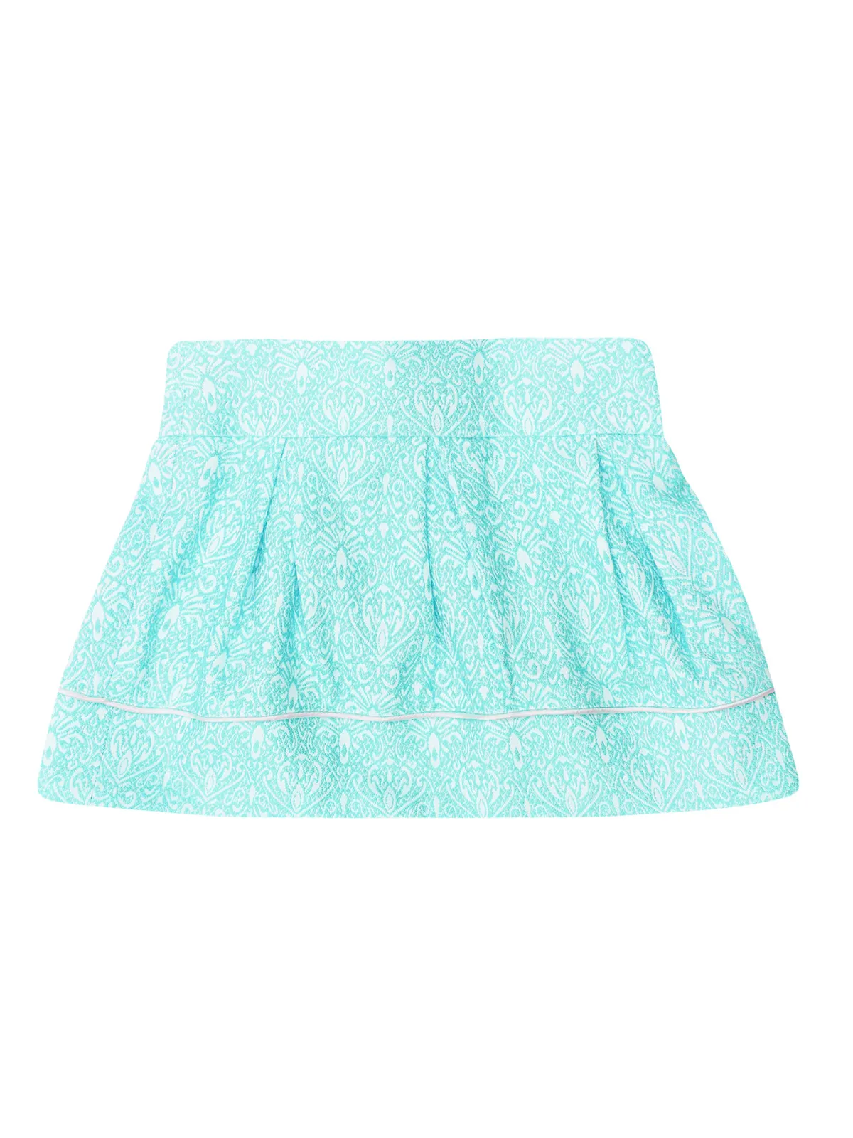 Mint Jacquard Pleated Skirt by Kids Couture