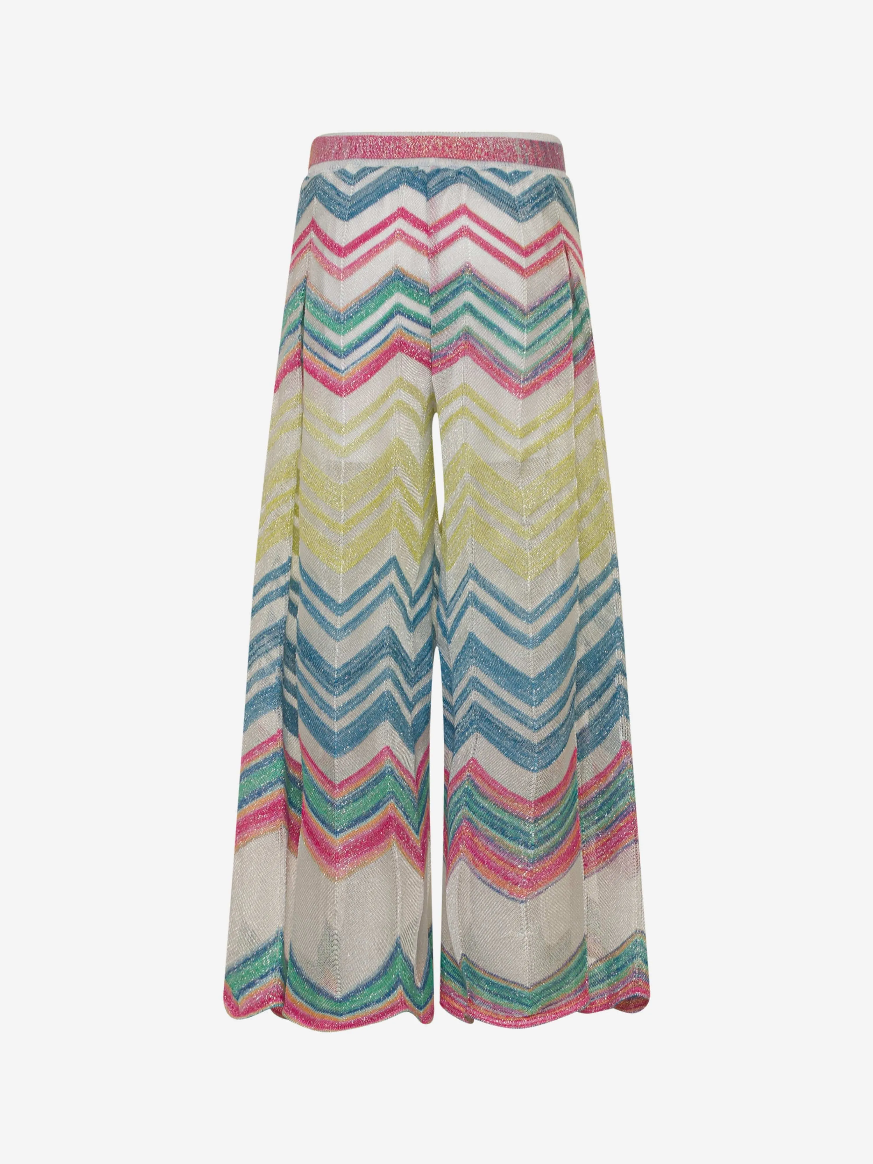 Missoni Girls Zigzag Knit Trousers in Multicolour