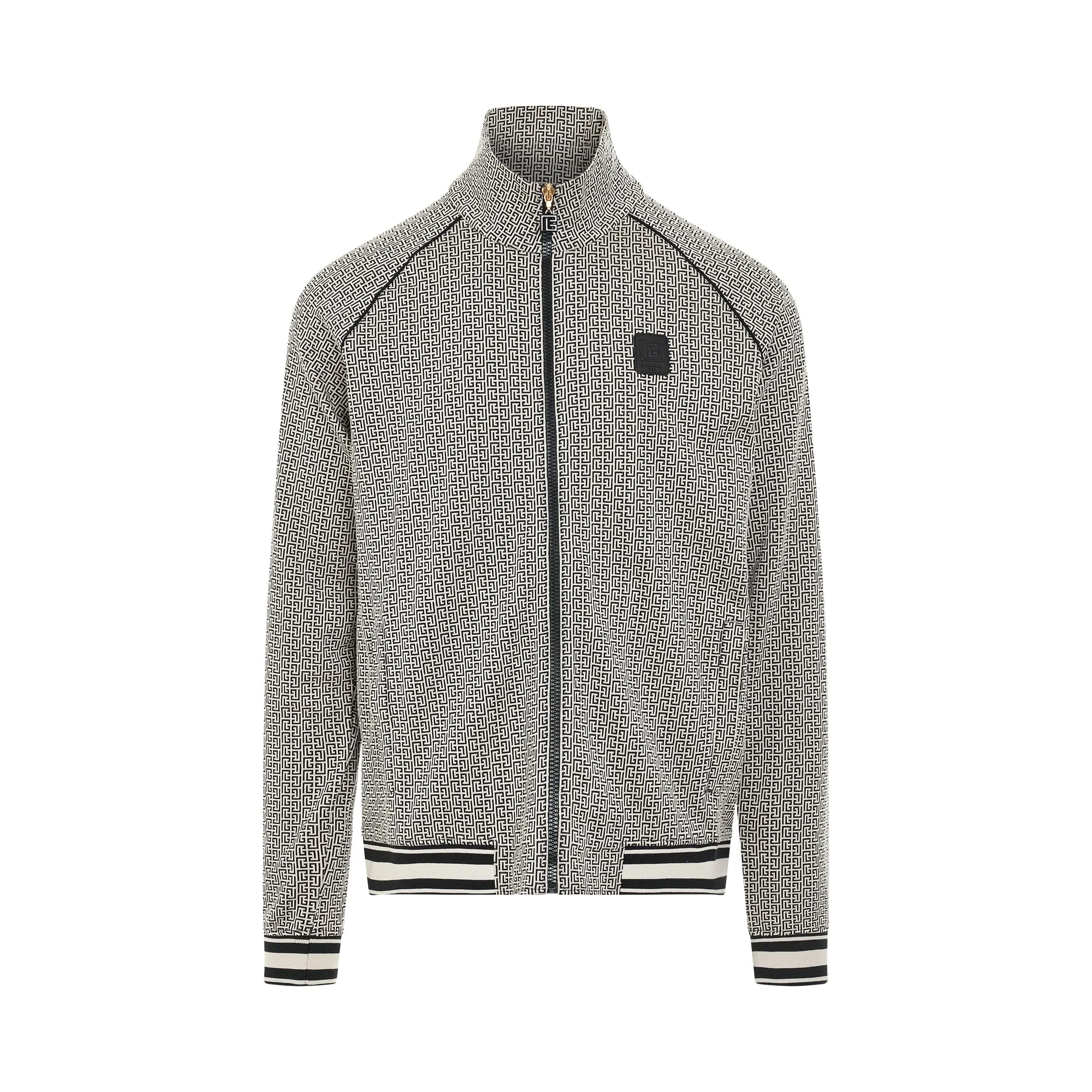 Monogram Jacquard Track Jacket in Ivory