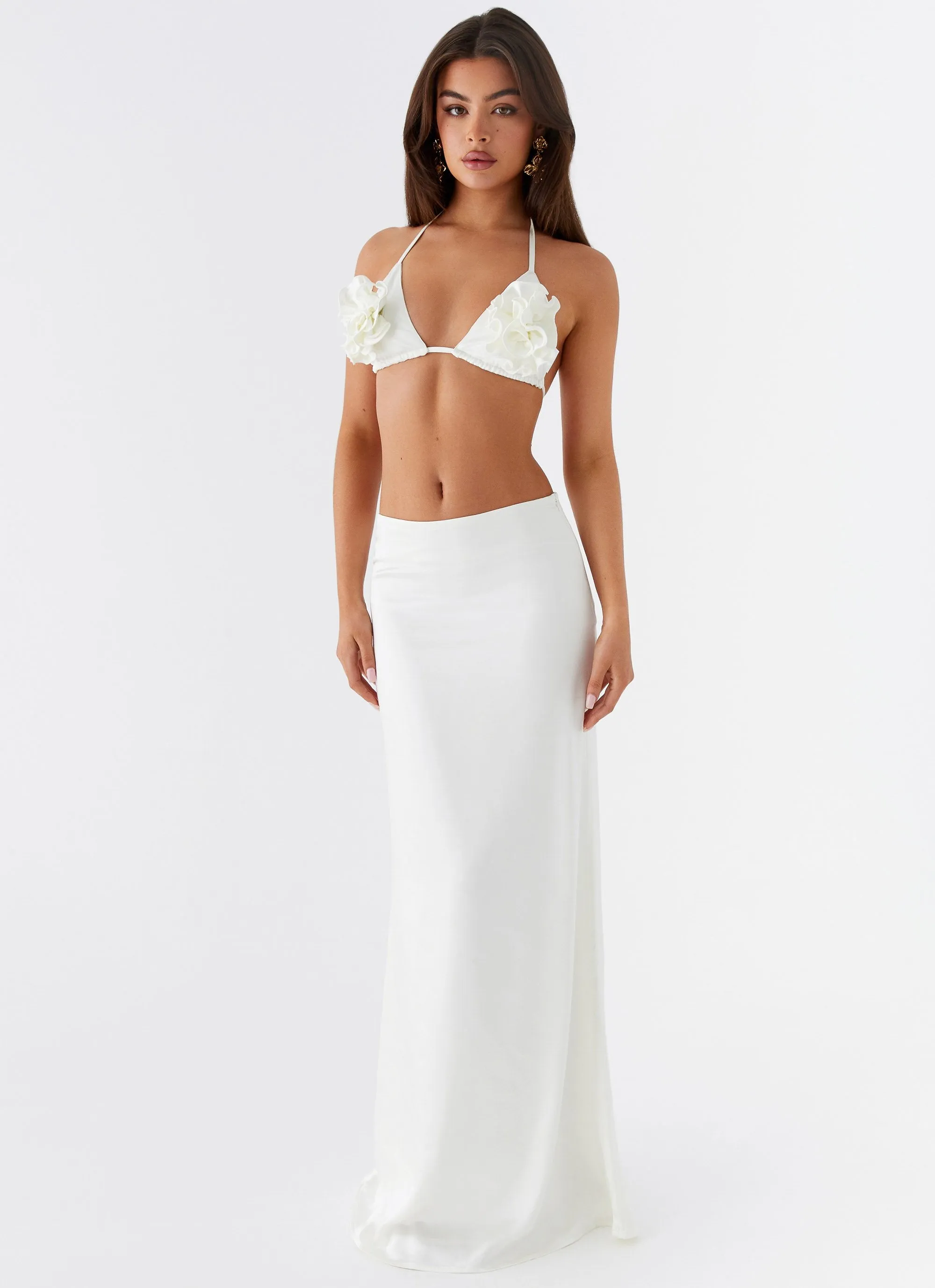 Morgan Low Rise Maxi Skirt - Ivory