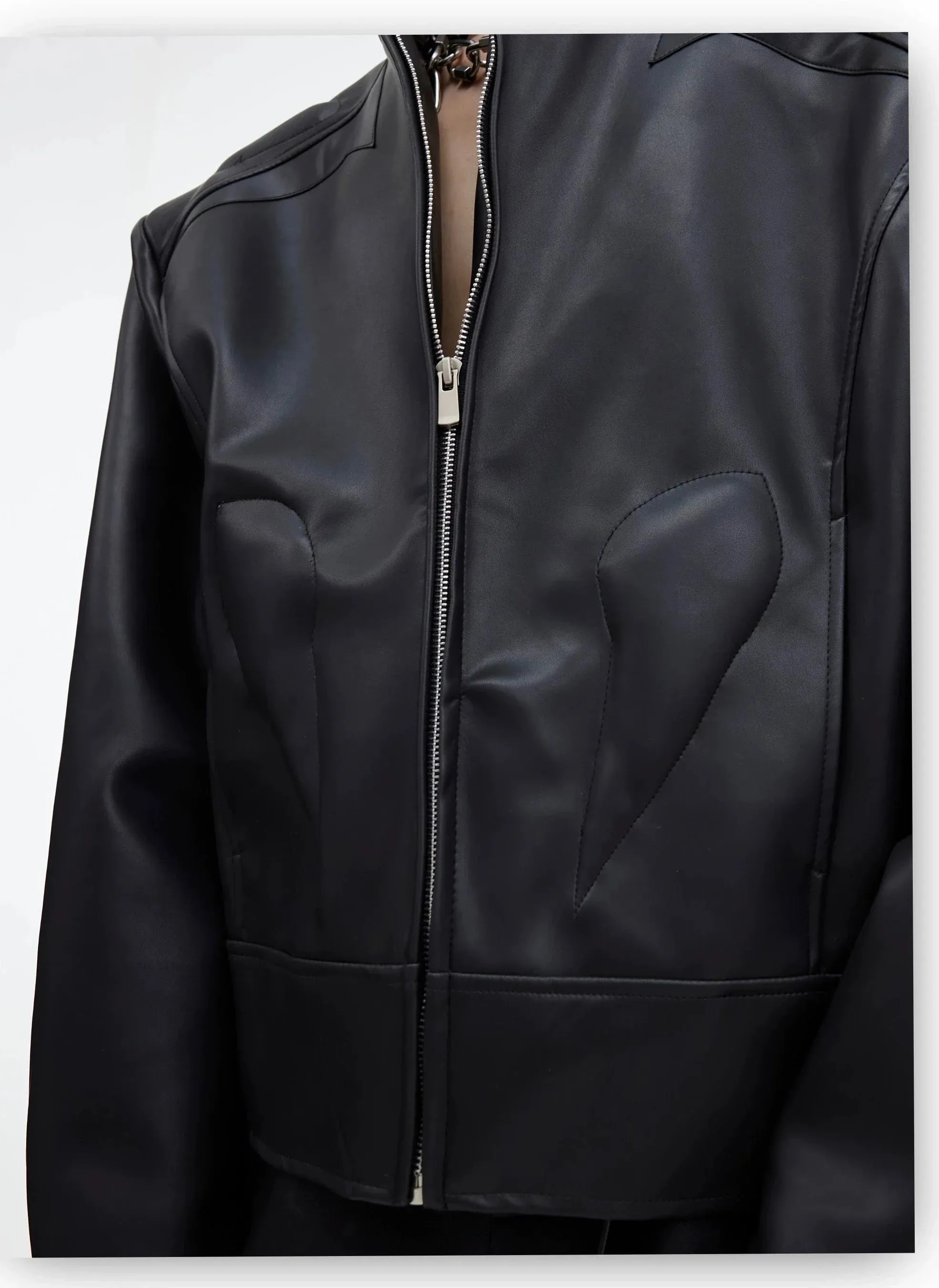 Motosport Zipped Faux Leather Jacket