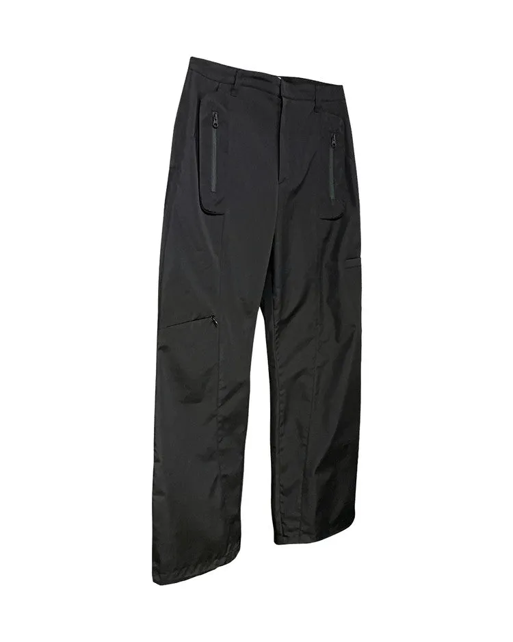 Multi zip pants black