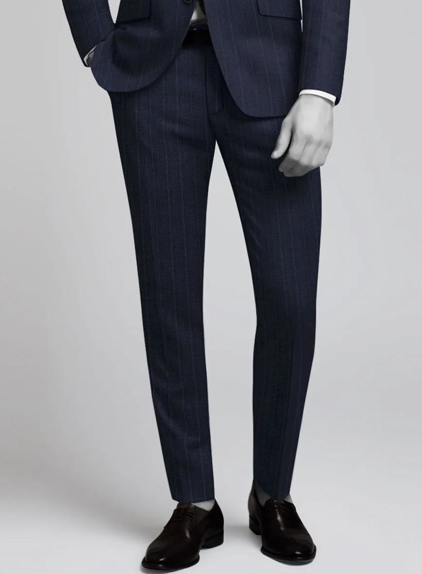 Napolean Gavino Stripe Blue Wool Suit