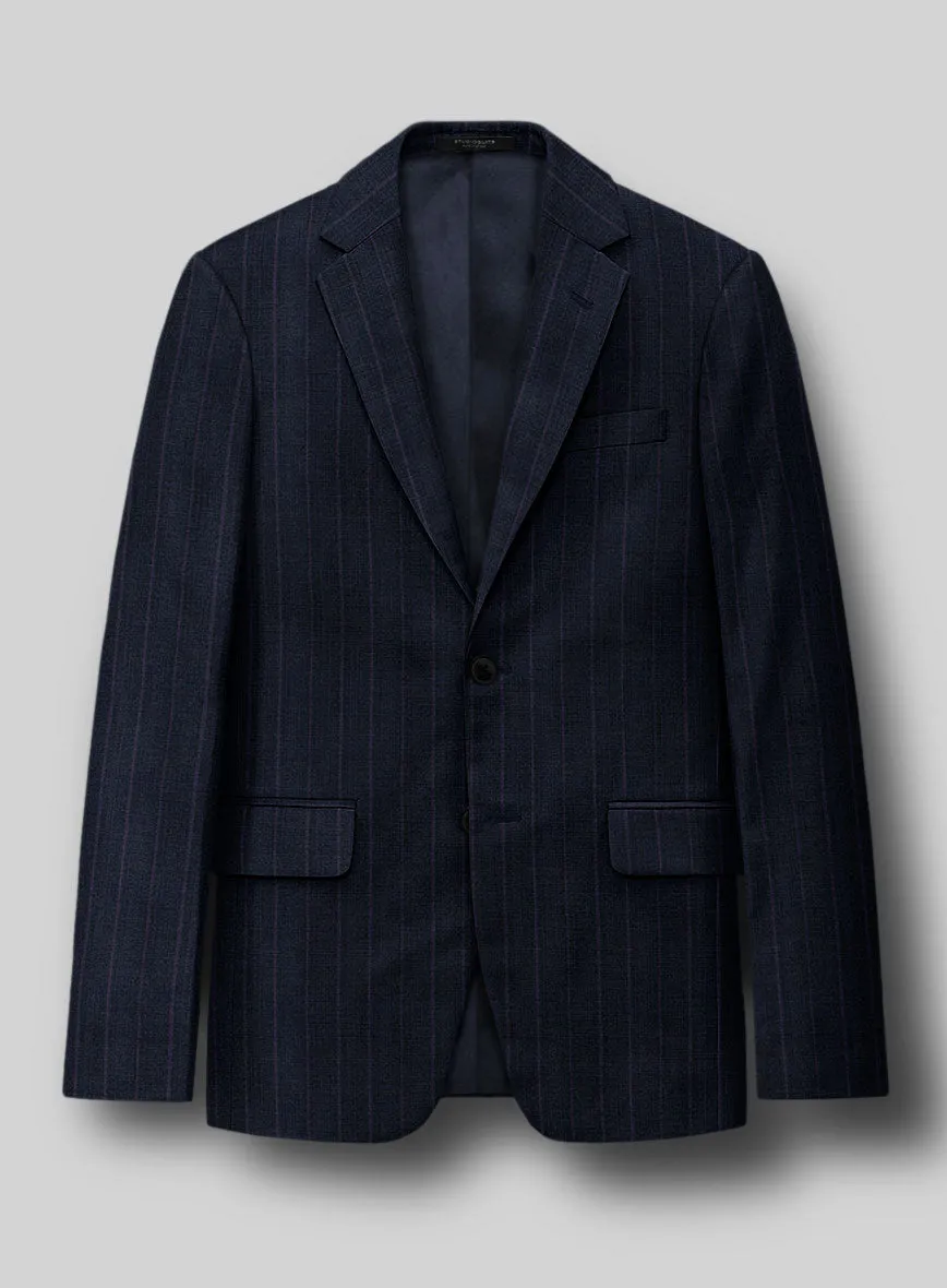 Napolean Gavino Stripe Blue Wool Suit