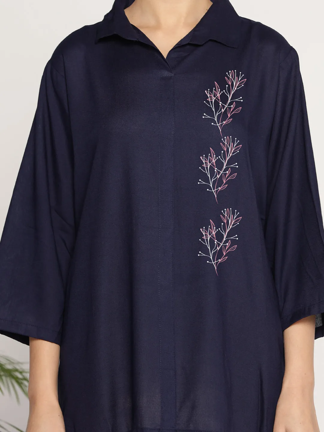 Navy Rayon ShirtTop - Ardoise