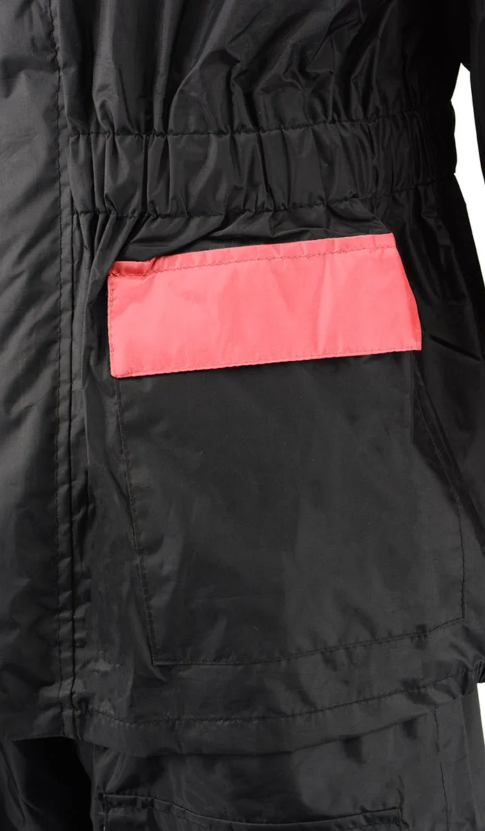 NexGen Ladies XS5031 Pink and Black Water Proof Rain Suit with Cinch Sides