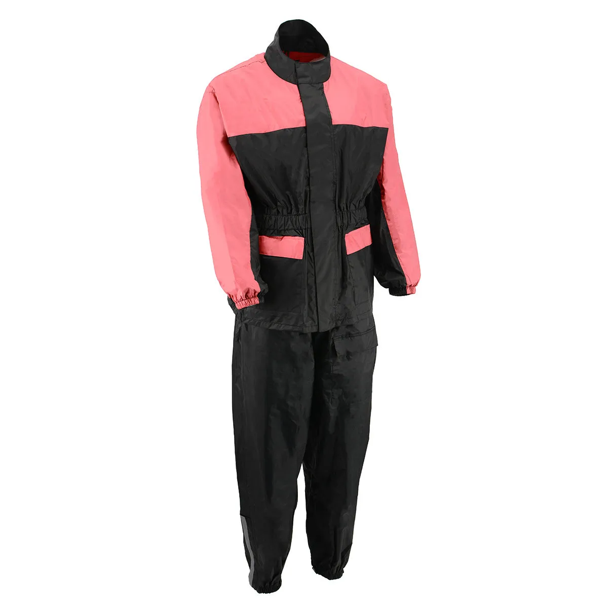 NexGen Ladies XS5031 Pink and Black Water Proof Rain Suit with Cinch Sides