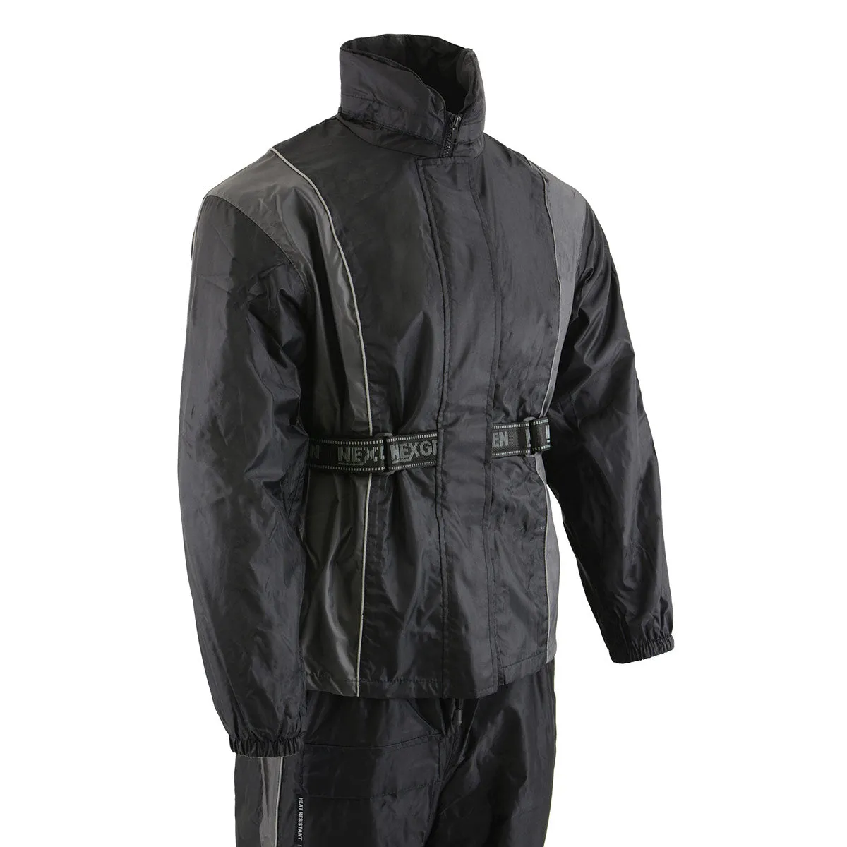 NexGen SH222503 Women's Motorcycle-Outdoors Black and Grey Hooded Water Proof Rain Suit