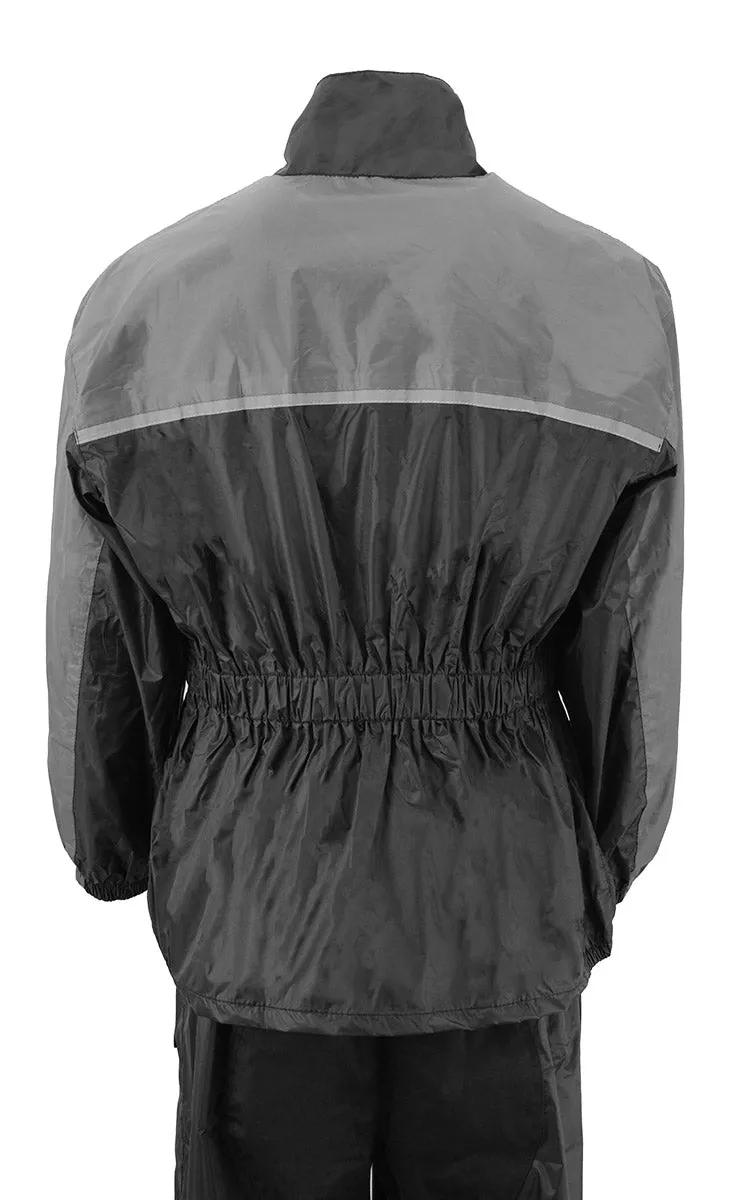 NexGen XS5031 Women's Grey and Black Water Proof Rain Suit with Cinch Sides