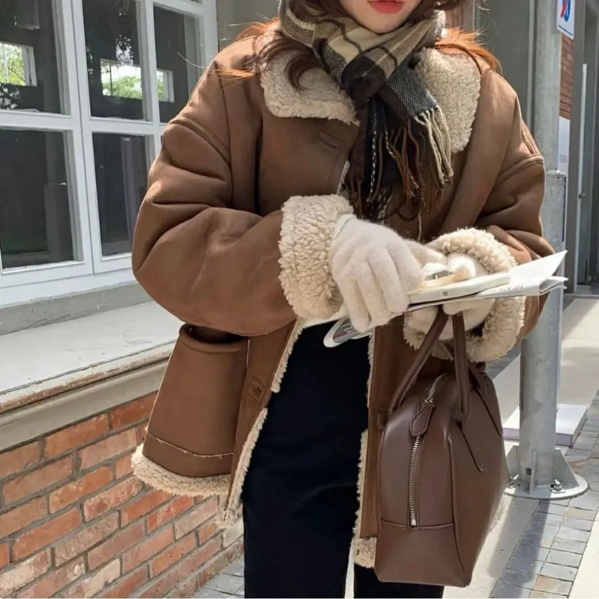 Nova Reversible Shearling Jacket   Hat