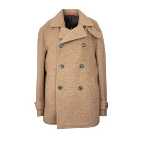 NWT ISAIA Tan Shearling Texture With Back Vent Jacket Size 50 $7000