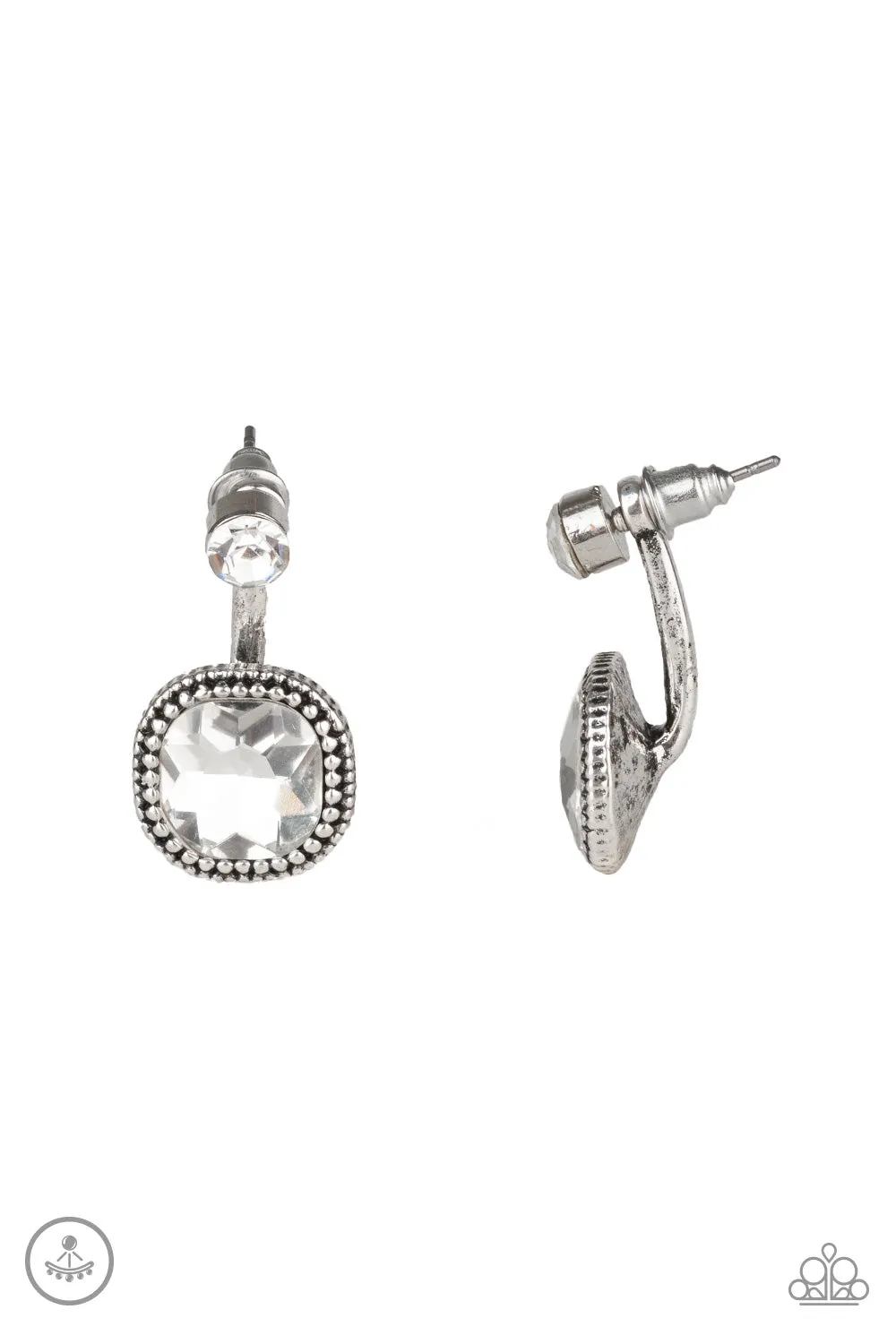 Open Door Jewelry - Celebrity Cache - White Post Earrings - Paparazzi Accessories