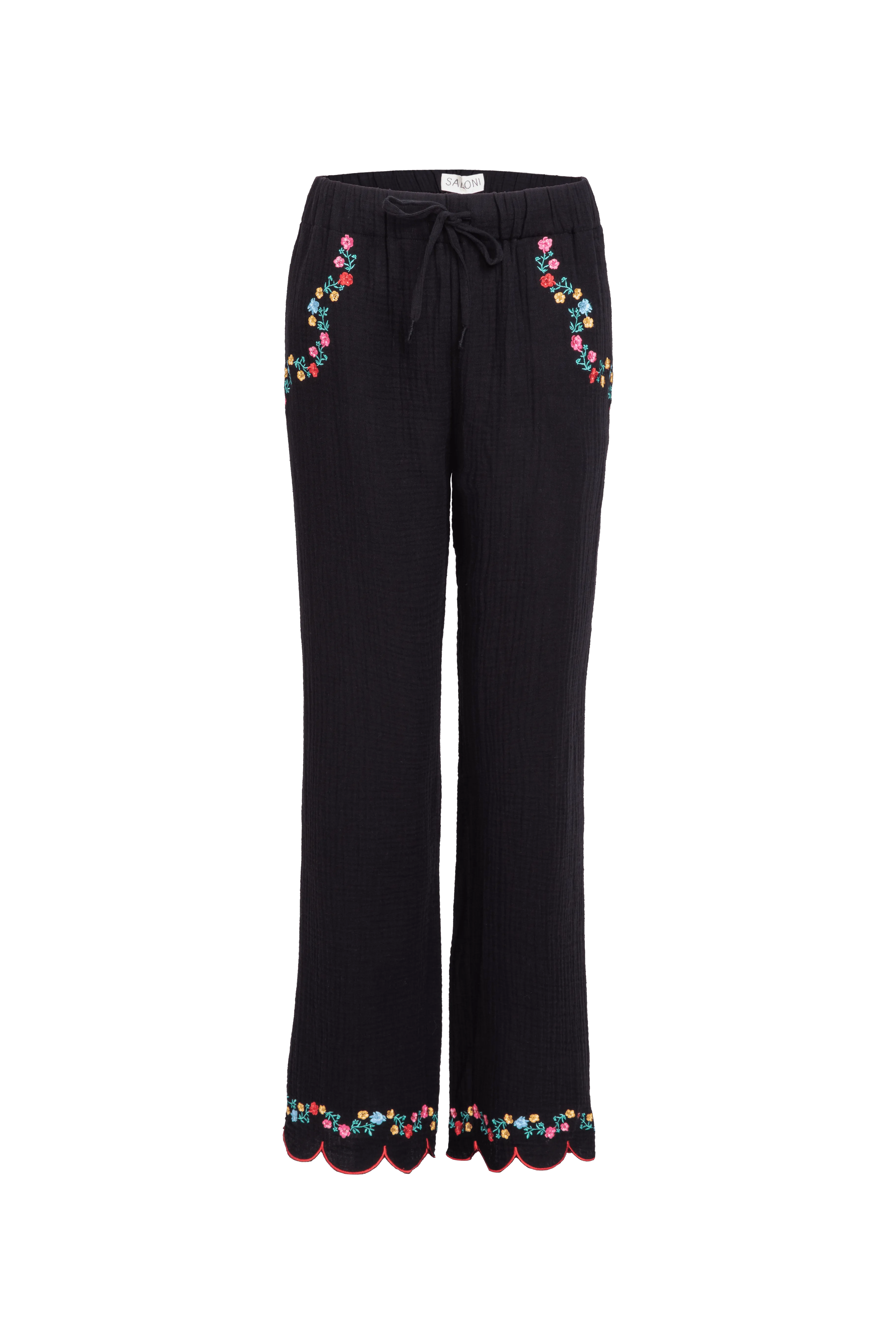 Paige Scallop Trouser in Black