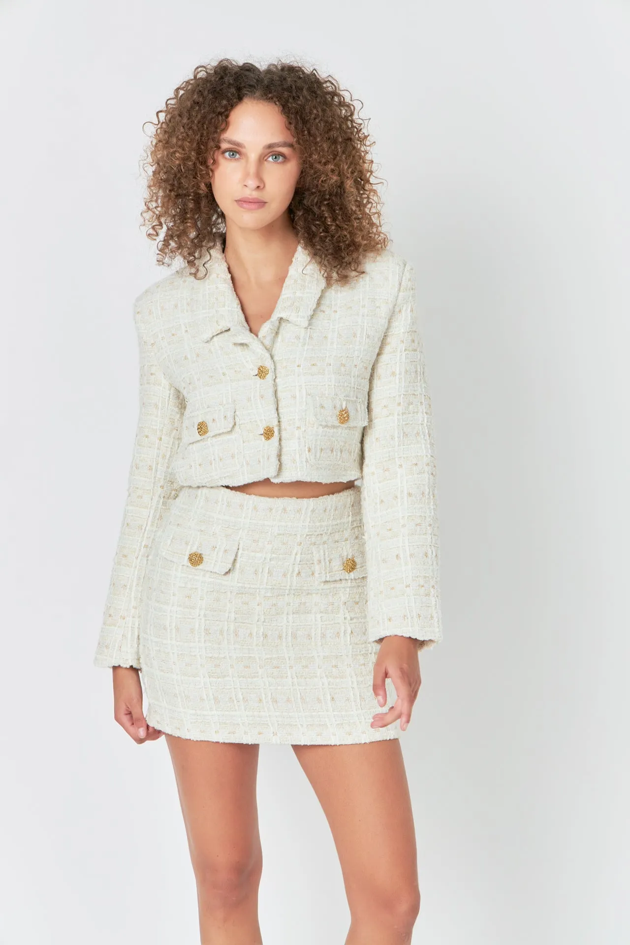 Premium Cropped Tweed Jacket