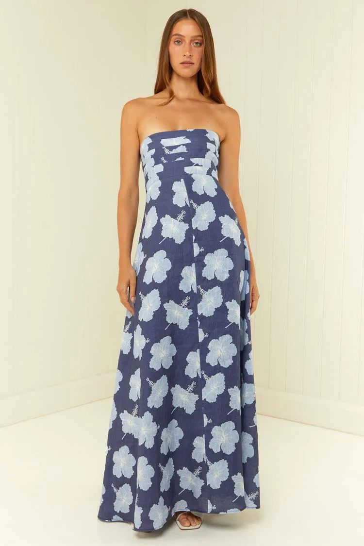 Primrose Dress in Blue Hibiscus