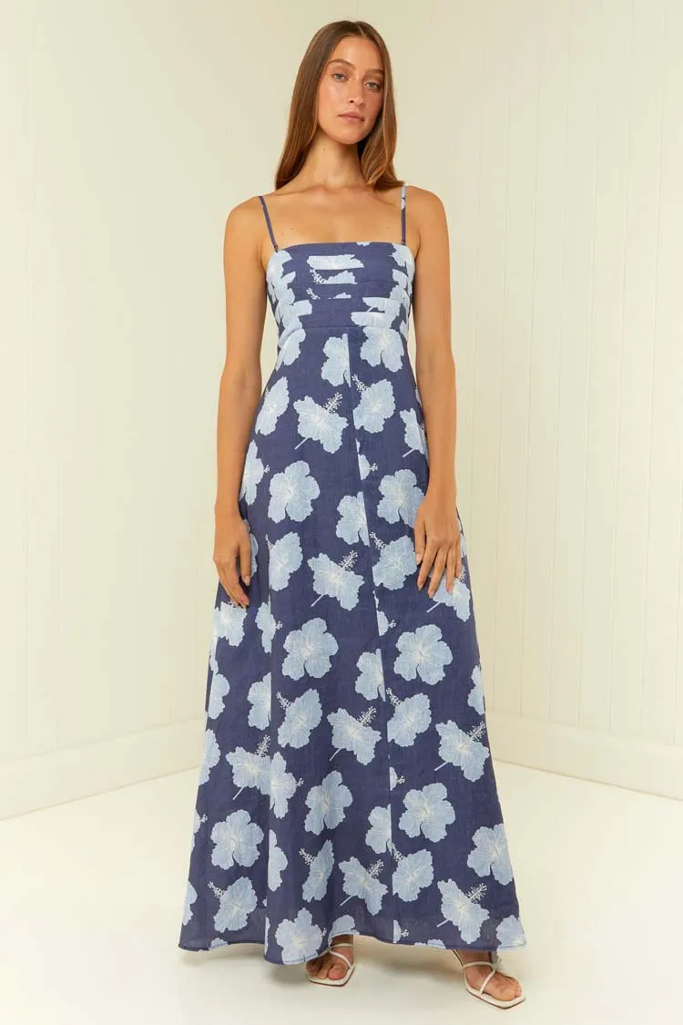 Primrose Dress in Blue Hibiscus