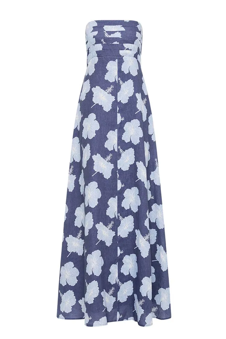 Primrose Dress in Blue Hibiscus