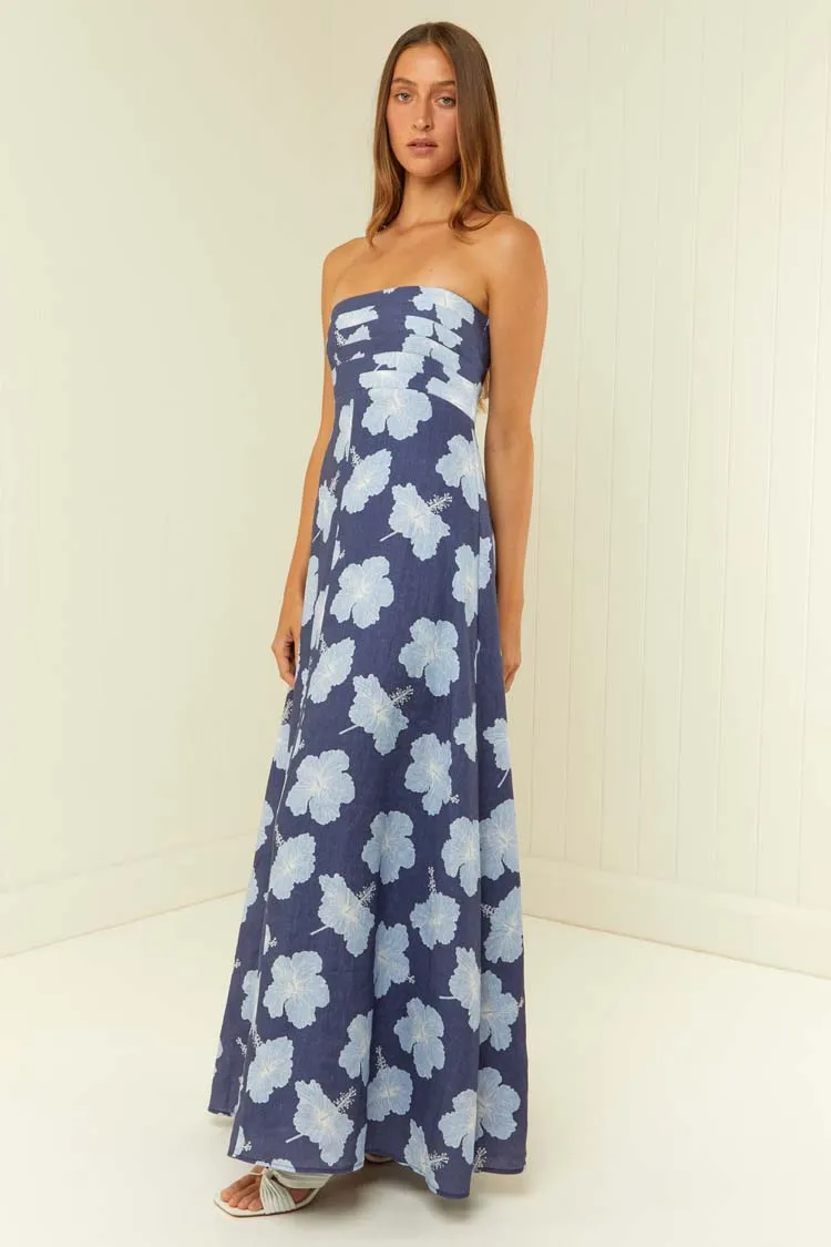 Primrose Dress in Blue Hibiscus