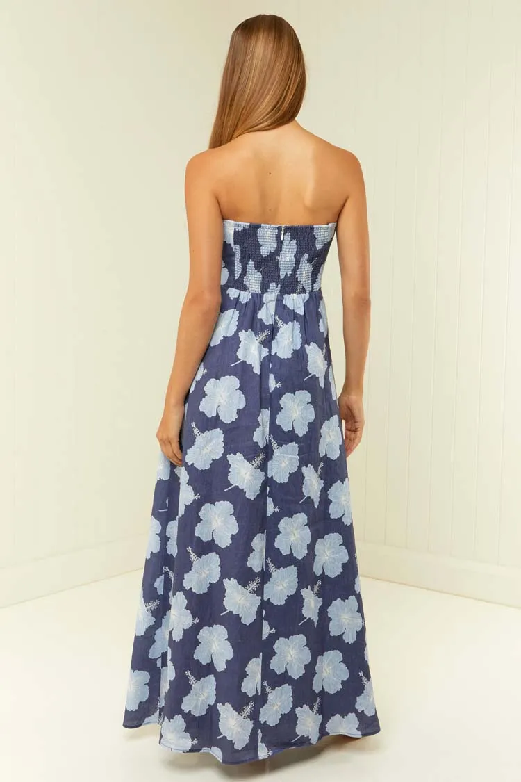 Primrose Dress in Blue Hibiscus