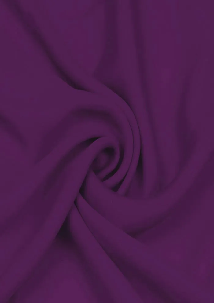 Purple 60" Luxury Soft Touch Florenza Crepe Fabric Dress & Craft Non Stretch