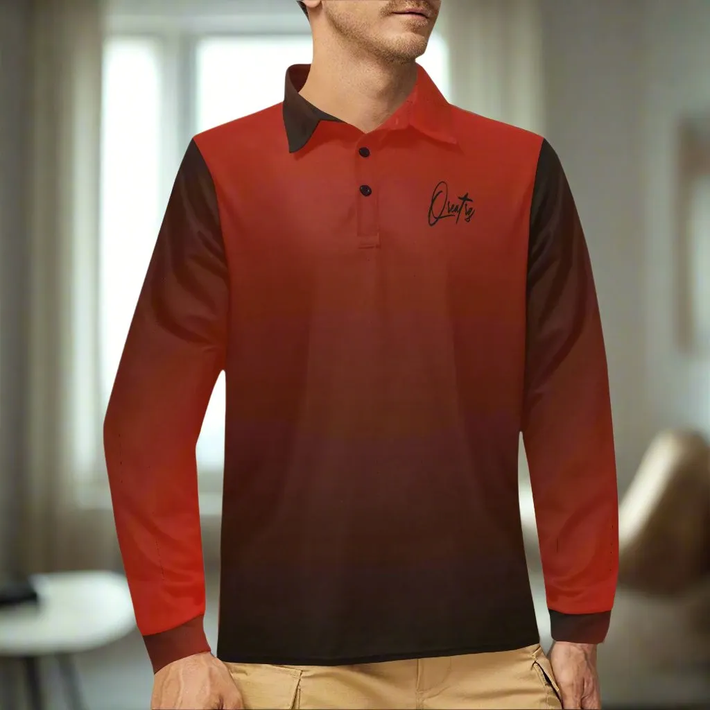 Qreatrz Men's Long Sleeve Polo Shirt