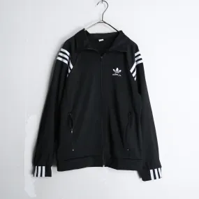 "adidas" black color 3line track jacket