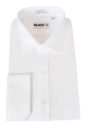 "Jamison" White Twill Spread Collar Dress Shirt