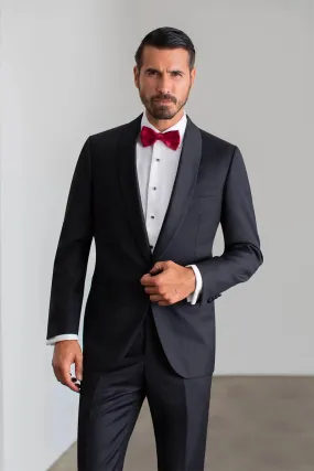 "Max" Black 1-Button Shawl Tuxedo (2-Piece Set)